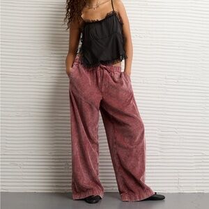 American Eagle Wide-Leg Corduroy Pants Rose